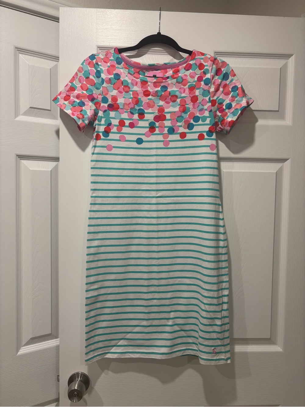 Joules Pink, Red and Teal Polka Dot Tee